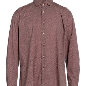 Cellini Bordeaux Geometric Print button down shirt IT 44